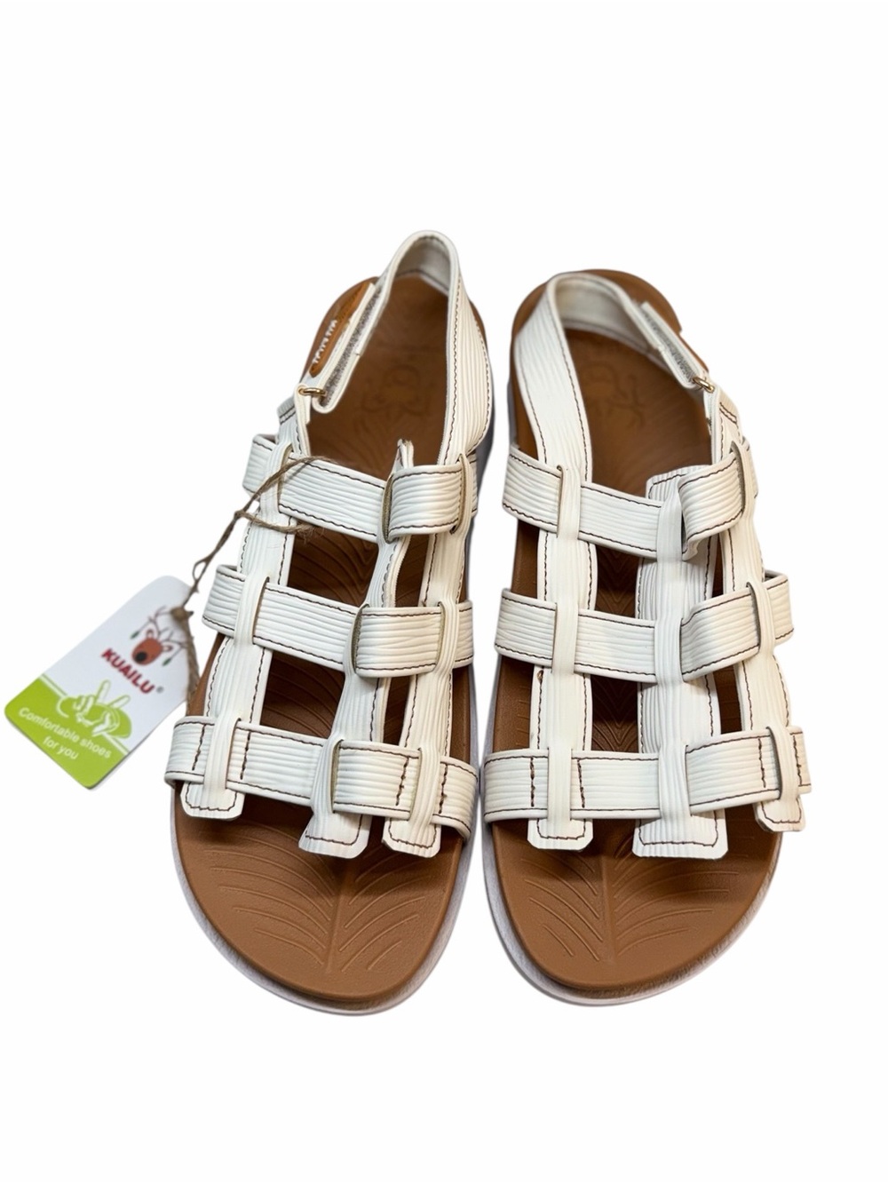 Kuailu Fisherman Comfort Sandals Ivory Cream Women’s Size 10 NWT
